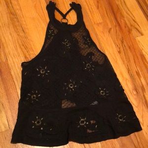 Black halter tank top from Free People